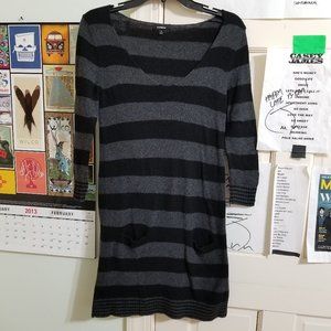 Express dress Small rugby striped knit sweater patch pockets